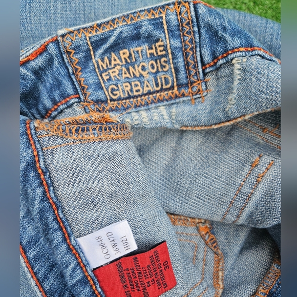 Marithe Francois Girbaud Distress Boot Jeans Flap Snap button pockets Y2K - Picture 14 of 15